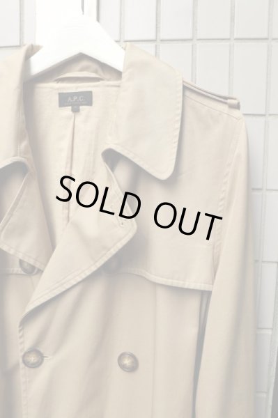 画像3: 【A.P.C アーペーセー】ミニマルトレンチコート ベージュ (3)