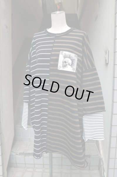 画像9: 【KIDILL キディル】Chaos Oversize T-shirts Border レイヤー切替デザインカットソー (9)