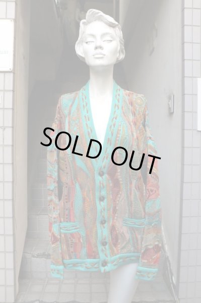 画像7: 【VINTAGE/USED古着 COOGI クージー】3Dマルチカラーニットカーディガン (7)