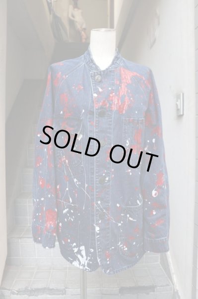 画像8: 【NEEDLES ニードルズ】Chore Coat 10oz Denim / Paint ペイントカバーオールデニムジャケット (8)