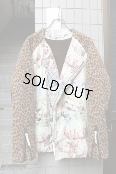 画像7: 【JUVENILE HALL ROLLCALL ジュベナイル ホール ロールコール】鳥葬柄切替ノーカラー中綿ブルゾン (7)