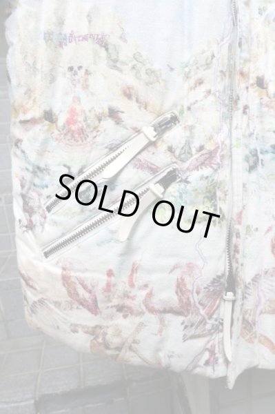 画像5: 【JUVENILE HALL ROLLCALL ジュベナイル ホール ロールコール】鳥葬柄切替ノーカラー中綿ブルゾン (5)