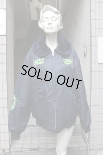 画像9: 【VINTAGE/USED古着】刺繍フライトボンバージャケット (9)