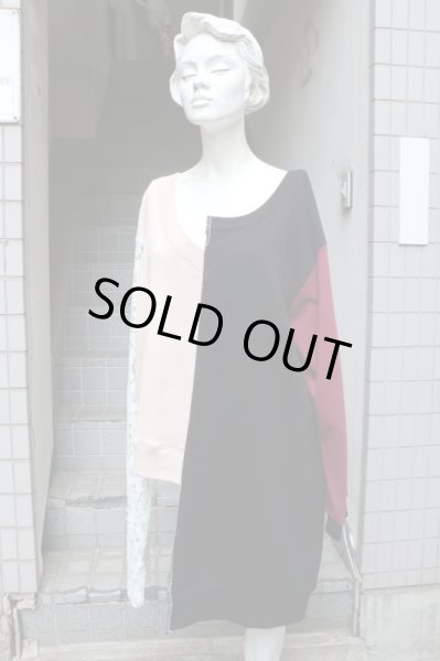 画像7: 【NOZOMI ISHIGURO tambourine ノゾミイシグロ タンバリン】アシンメトリー切替デザインスウェットトップス (7)