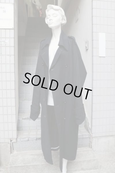 画像8: 【LAITINEN ライティネン】グラフィックバックプリントウール地トレンチコート (8)