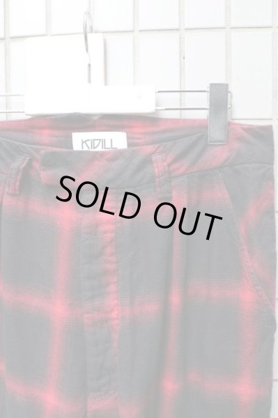 画像4: 【KIDILL キディル】シャドーネルチェック柄ワイドサルエルパンツ (4)