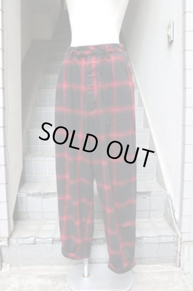 画像7: 【KIDILL キディル】シャドーネルチェック柄ワイドサルエルパンツ (7)