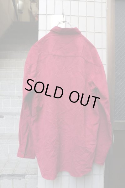 画像2: 【VINTAGE/USED古着】スウェードシャツ エンジ (2)