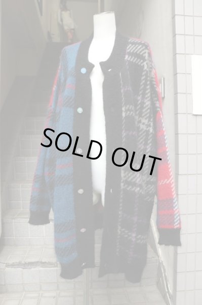 画像7: 【HIRO ヒロ】タータンチェック柄モヘアウールビッグカーディガン (7)