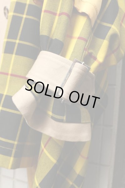 画像4: 【KIDILL キディル】タータンチェック柄切替デザインビッグトレンチコート (4)