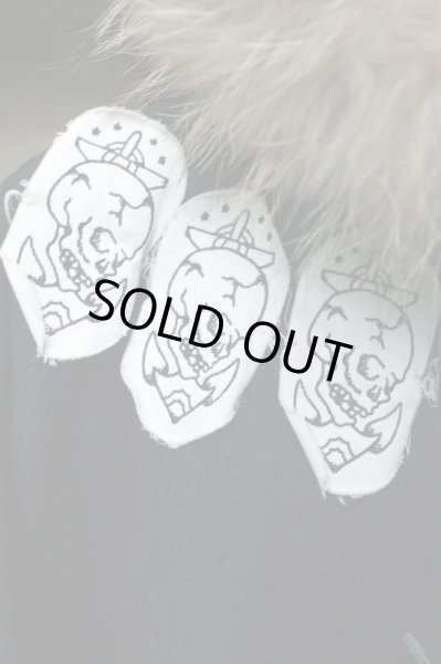 画像4: 【JUVENILE HALL ROLLCALL  ジュベナイル ホール ロールコール】ドクロレース刺繍ポンチョブルゾン (4)