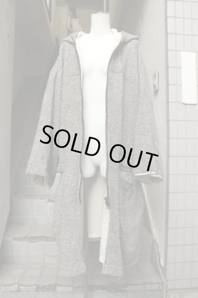 画像9: 【HIRO ヒロ】ツイードウール地フーディコート (9)