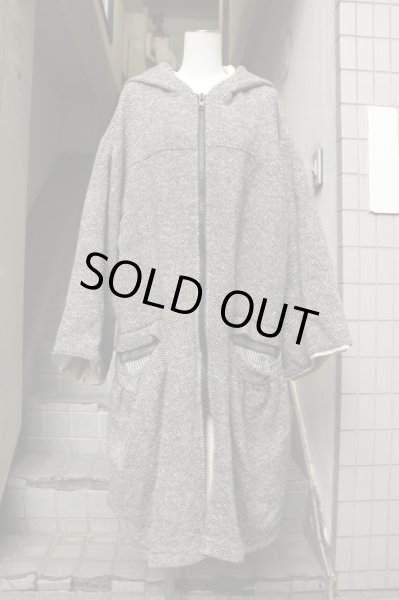 画像10: 【HIRO ヒロ】ツイードウール地フーディコート (10)