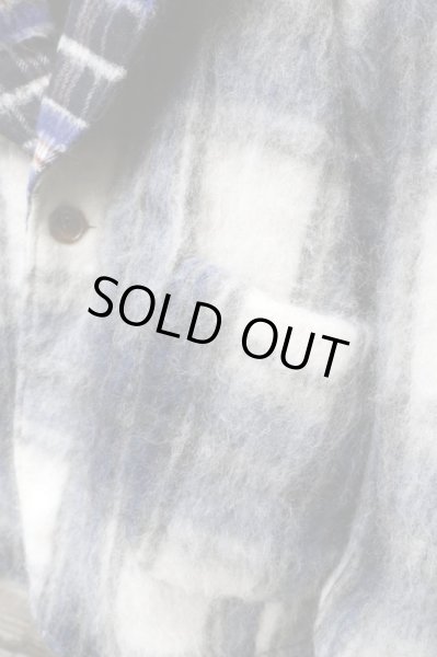 画像4: 【NOZOMI ISHIGURO Haute Couture ノゾミイシグロ】タータンチェック柄モヘアウールコート BLUE (4)