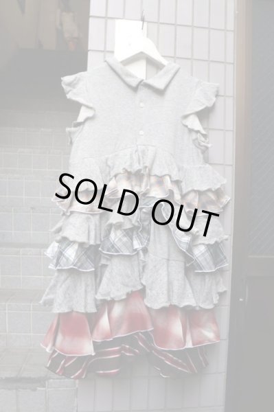 画像2: 【NOZOMI ISHIGURO Haute Couture ノゾミイシグロ】 フリルデザイントップス ミニワンピース GRAY (2)