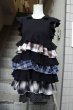 画像1: 【NOZOMI ISHIGURO Haute Couture ノゾミイシグロ】 フリルデザイントップス ミニワンピース BLACK (1)
