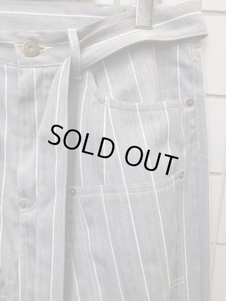 画像3: 【NOZOMI ISHIGURO Haute Couture ノゾミイシグロ】 ストライプ柄サルエルパンツ GRAY (3)