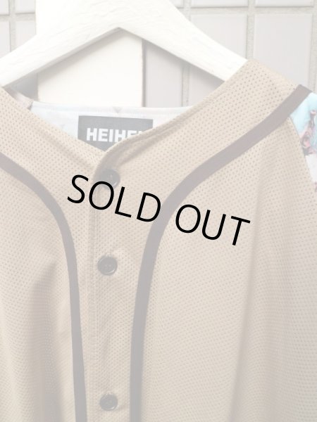 画像4: 【HEIHEI ヘイヘイ】 メッシュ×総柄ベースボールシャツ (4)