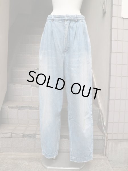 画像7: 【Dulcamara ドゥルカマラ】 USED加工タックデニムパンツ (7)
