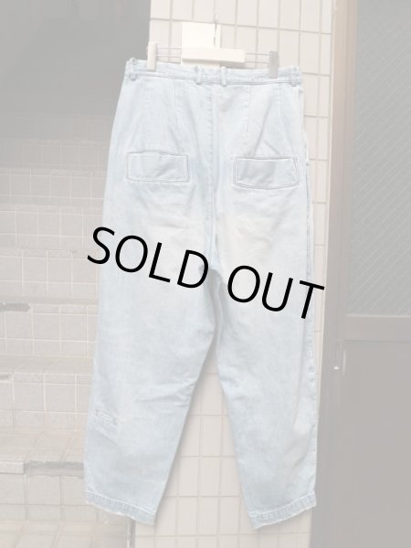画像2: 【Dulcamara ドゥルカマラ】 USED加工タックデニムパンツ (2)