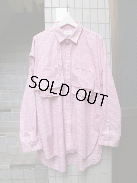 画像2: 【Toironier トワロニエ】 チェック柄フラップビッグシャツ (2)