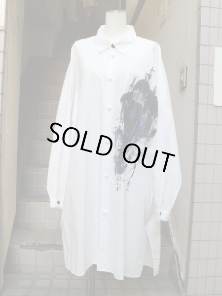 画像7: 【0658】 ペイントオーバーサイズロングシャツ (7)