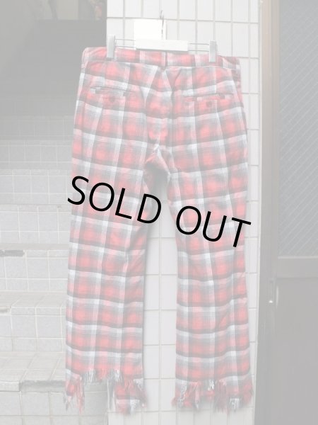 画像2: 【FACETASM ファセッタズム】 チェック柄フリンジパンツ (2)