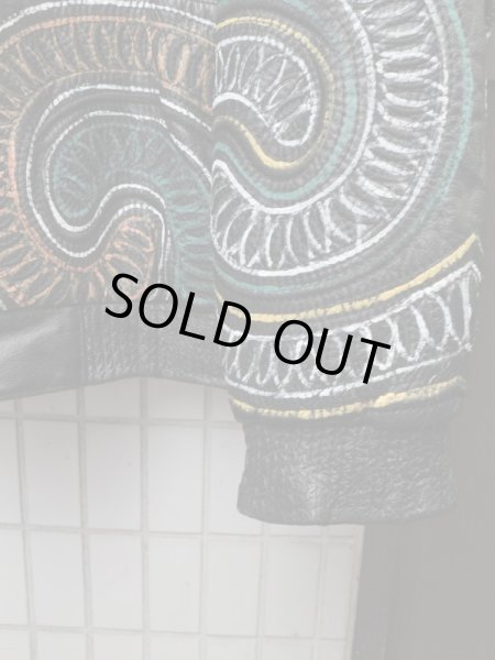 画像5: 【VINTAGE/USED古着】 ハンドペイントオーバーサイズレザーブルゾン (5)