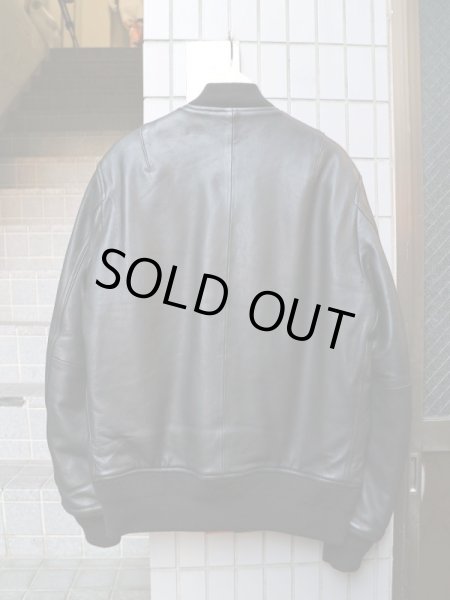 画像2: 【ALPHA アルファ】 レザーMA-1ジャケット   (2)