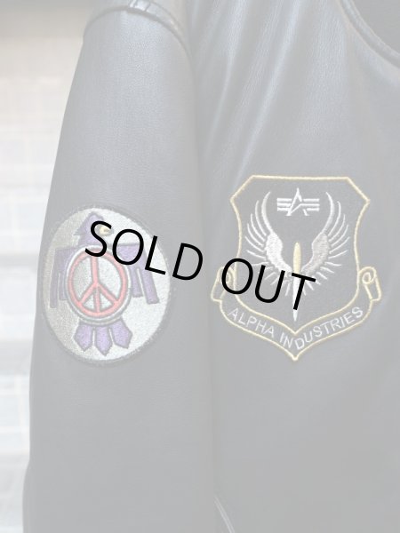 画像3: 【ALPHA アルファ】 レザーMA-1ジャケット   (3)