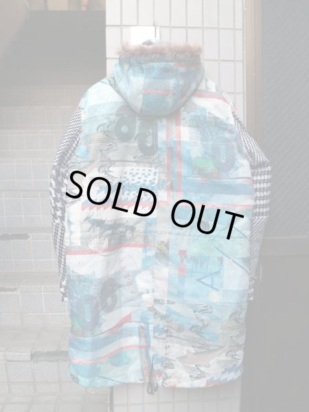 画像2: 【BODYSONG ボディーソング】 ジャガードグラフィック総柄フードコート (2)