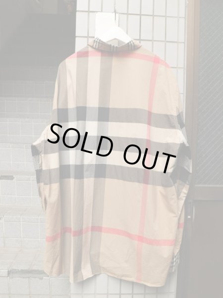 画像2: 【BURBERRY バーバリー】 ノバチェック×ハウスチェック柄切替デザインビッグシャツ (2)