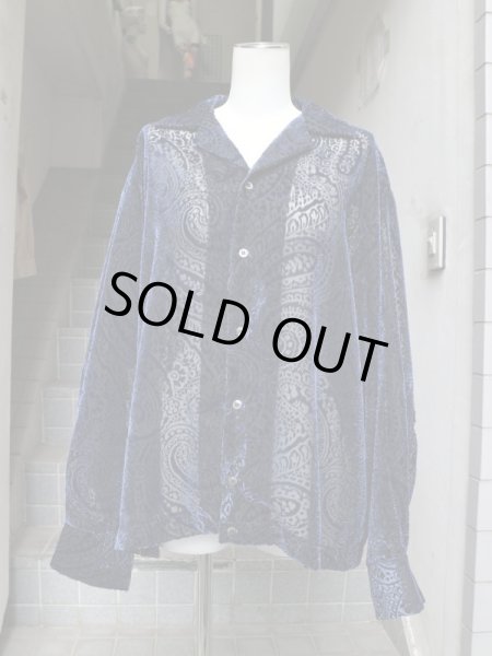 画像6: 【JieDa ジエダ】 OPAL OPEN COLLAR SHIRT LS  ベルベットオパールペイズリー柄オープンカラーシャツ (6)