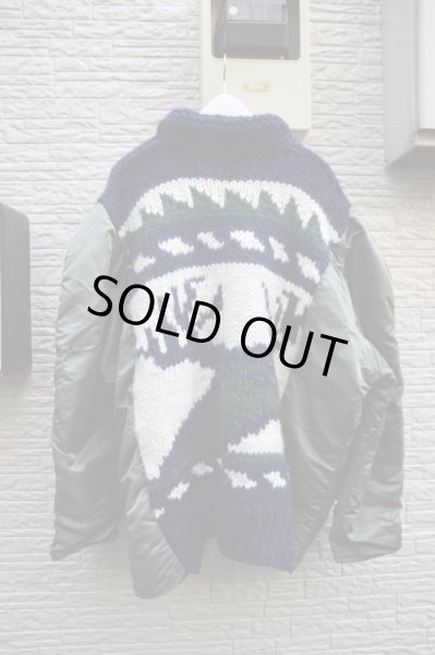 画像2: 【tomoki yurita トモキユリタ】リメイク再構築カウチン×MA-1ジャケット (2)