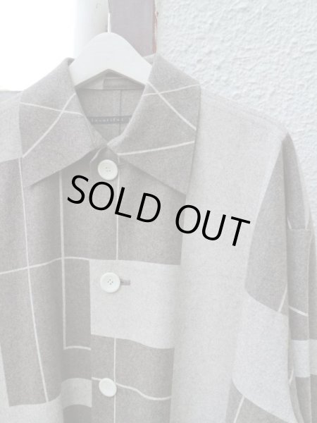 画像3: 【my beautiful landlet  マイビューティフルランドレット】幾何学柄フェルトウール地コート (3)