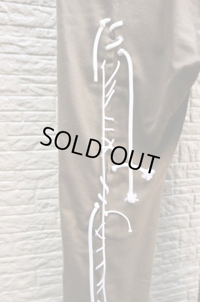 画像3: 【LABRAT ラブラット】バックレースアップウールスラックス (3)