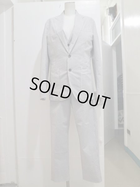 画像9: 【ESTNATION エストネーション】シアサッカージャケット＋ジレ＋パンツ 3ピースセットアップ (9)