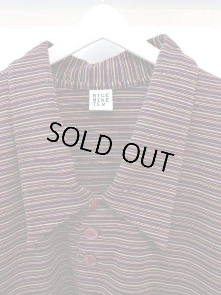 画像3: 【RICE NINE TEN ライスナインテン】MULTI STRIPE KNIT ODD OVER POLO 2WAYSニットポロシャツ (3)