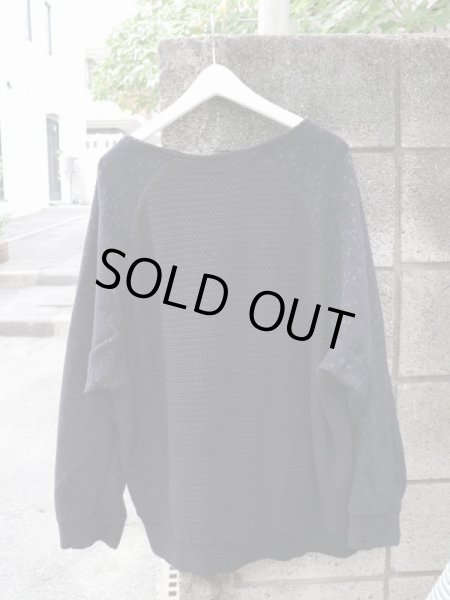 画像2: 【BALMUNG バルムング】パイル地切替ルーズワッフルニットトップス (2)