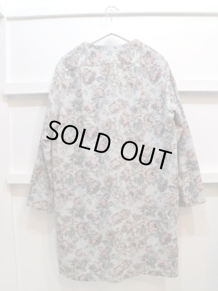 画像2: 【ハトラ HATRA】ジャガードボタニカル柄作務衣 ガウン  (2)