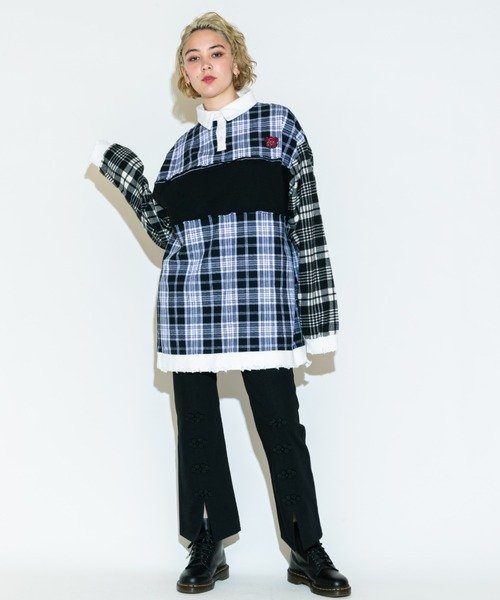 画像7: 【CANDY STRIPPER キャンディーストリッパー】CHECK SWITCHING POLO ワンピース (7)