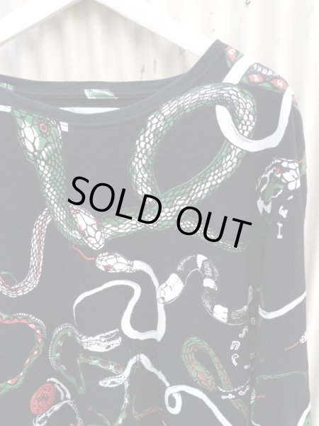 画像3: 【HIRO × さとうかよ ヒロ】スネーク総柄ビッグロンT 長袖カットソー (3)