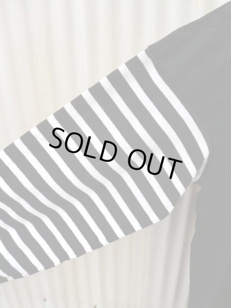 画像4: 【kill remote キルリモート】ロゴ刺繍ボーダー柄切替長袖カットソー ロンT (4)