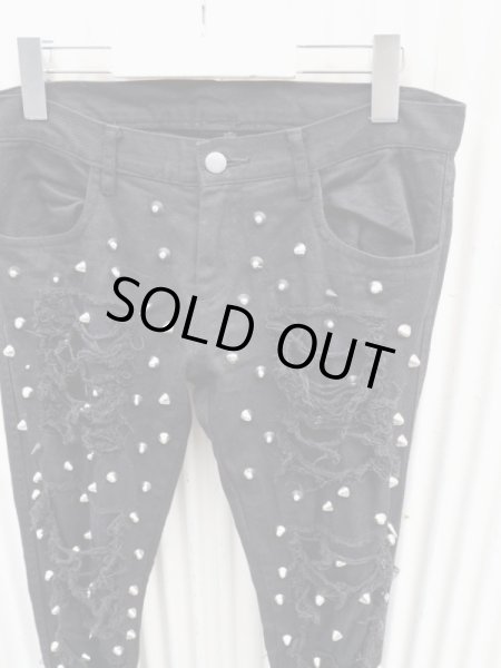 画像3: 【CHRISTIAN DADA クリスチャンダダ】スタッズ＆ダメージスキニーパンツ (3)