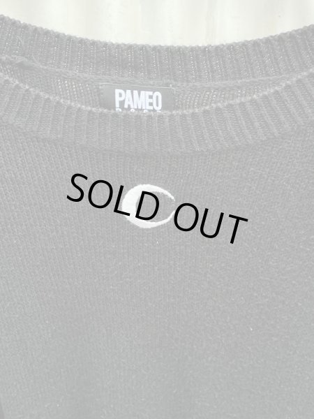 画像3: 【PAMEO POSE パメオポーズ】ワンポイント刺繍コットンニット ブラック (3)