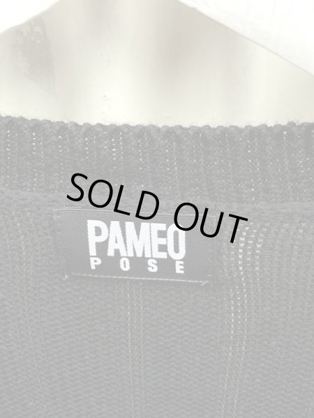 画像5: 【PAMEO POSE パメオポーズ】ワンポイント刺繍コットンニット ブラック (5)