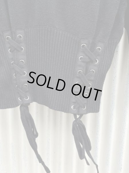 画像4: 【PAMEO POSE パメオポーズ】ワンポイント刺繍コットンニット ブラック (4)