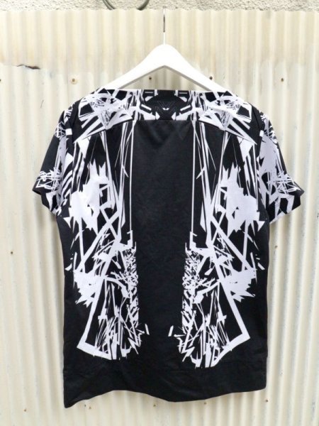 画像2: 【壱吾弐工機 カザフタコウキ】グラフィック柄切替Tシャツ カットソー A (2)