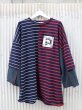 画像1: 【KIDILL キディル】Chaos Oversize T-shirts Border ドッキングボーダー柄カットソー (1)