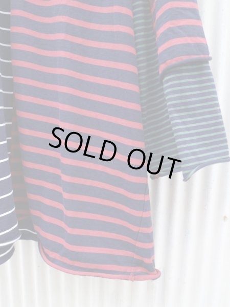 画像5: 【KIDILL キディル】Chaos Oversize T-shirts Border ドッキングボーダー柄カットソー (5)